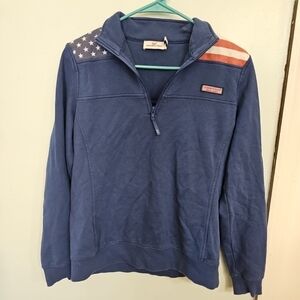 Vineyard Vines Flag 1/4 Zip Pullover
